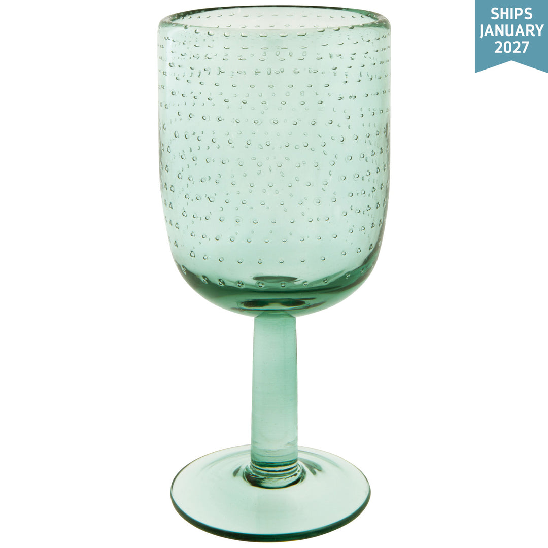 Dot Bubble Goblet 12 oz - Emerald