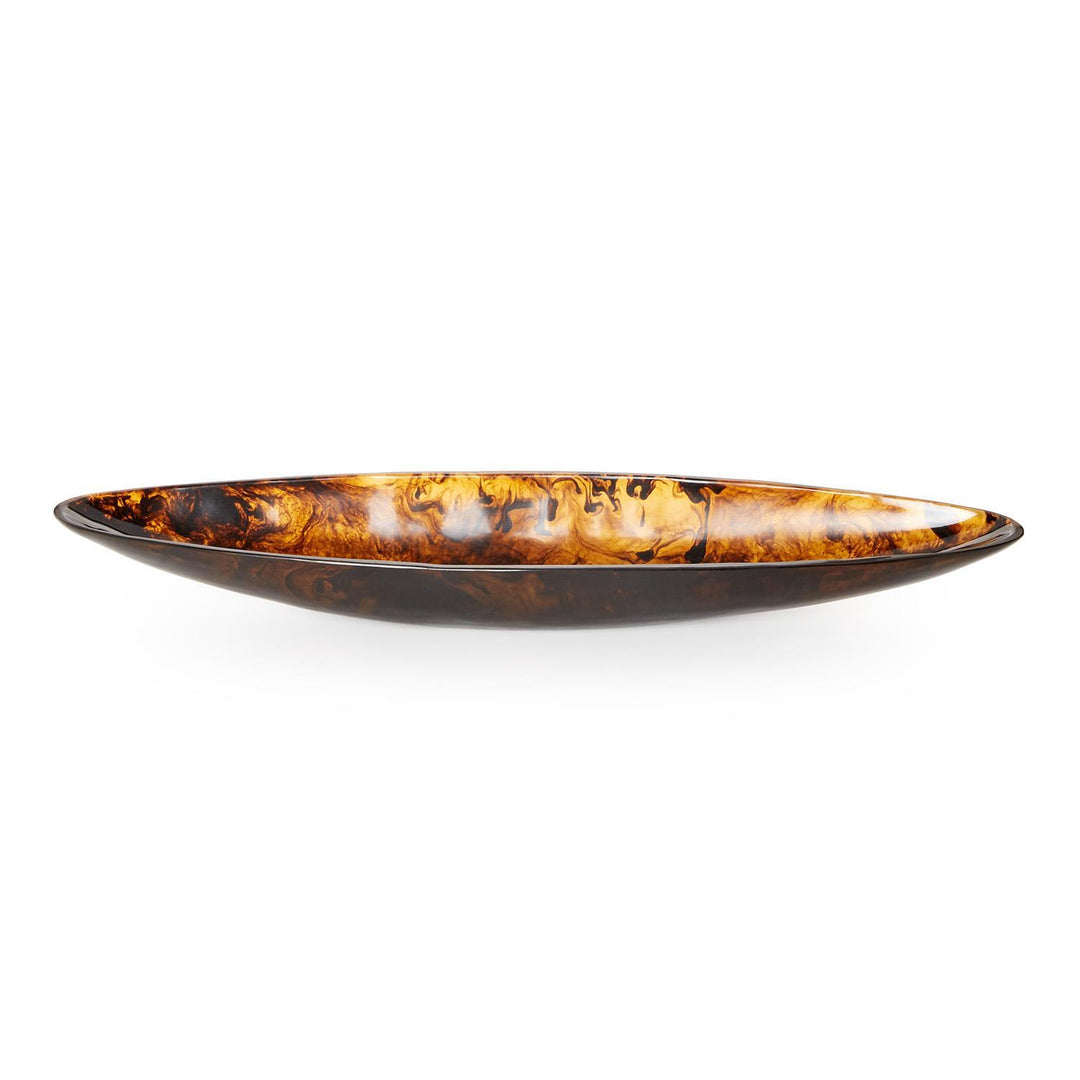 Archipelago Tortoise Brown Marbleized Ellipse Shaped Bowl, 30"