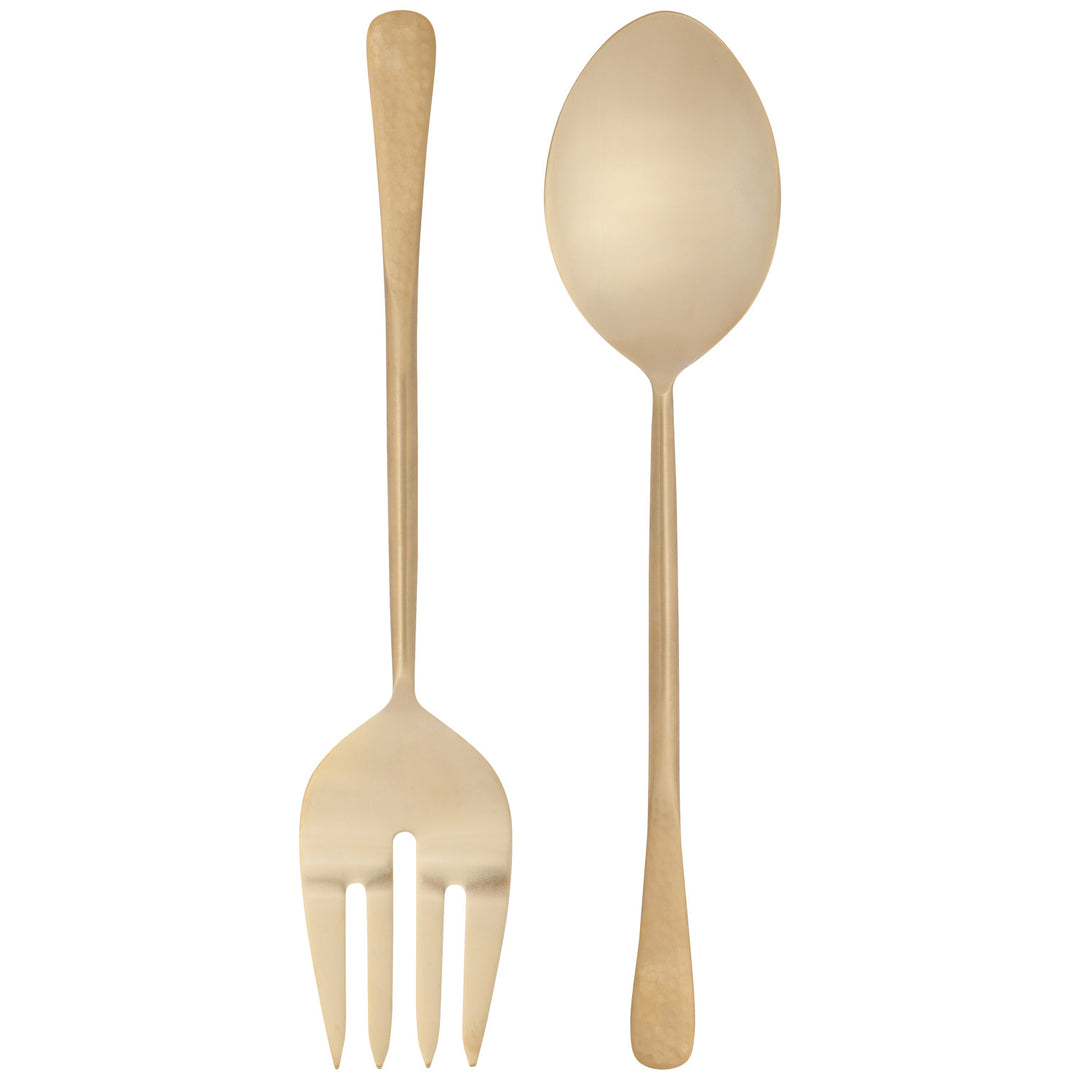 Gold Stainless Steel Salad Server, Set Of 2