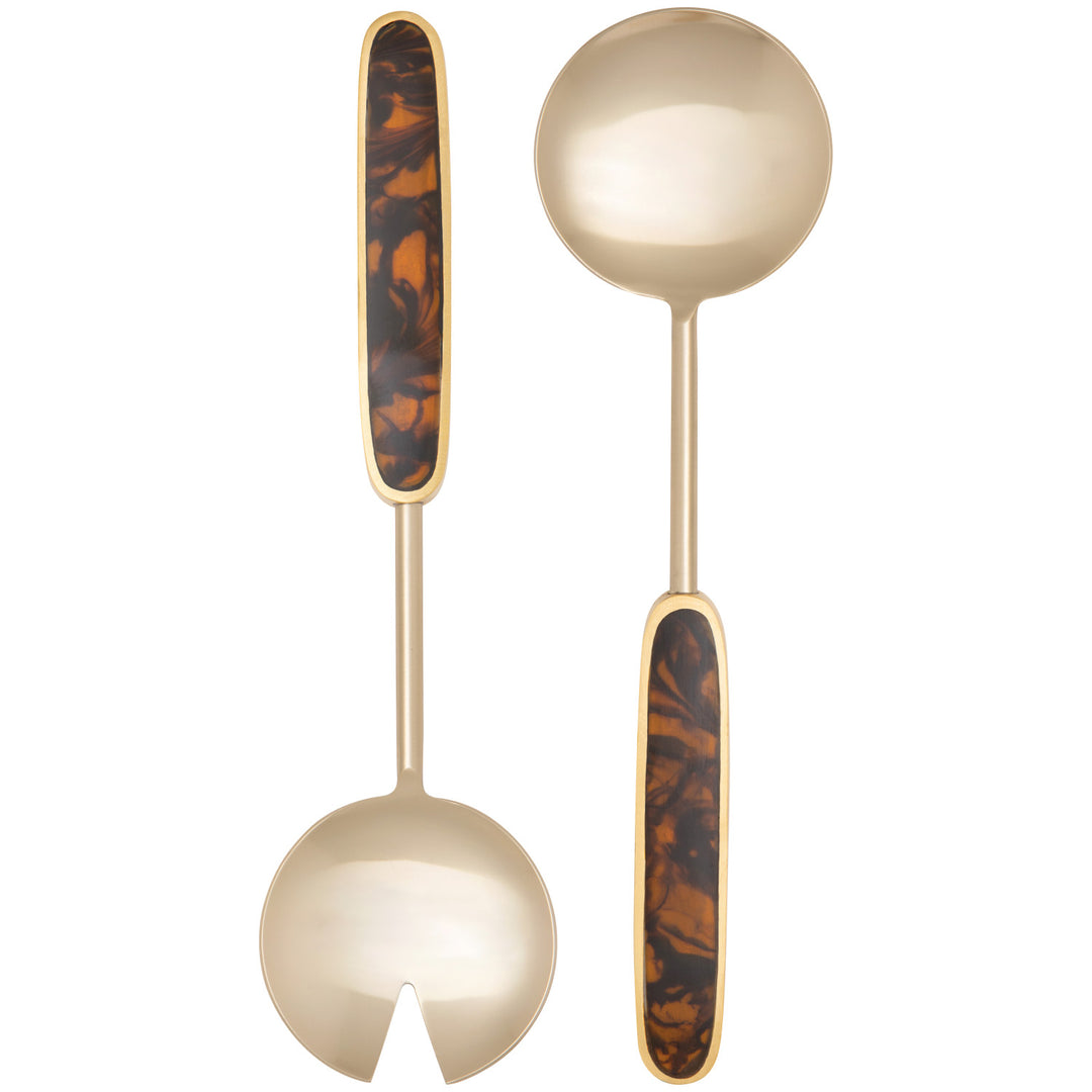 Tortoiseshell Salad Servers, Set Of 2