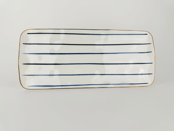 Blue Bay Stripe Hors D'oeuvres Tray, Stripe