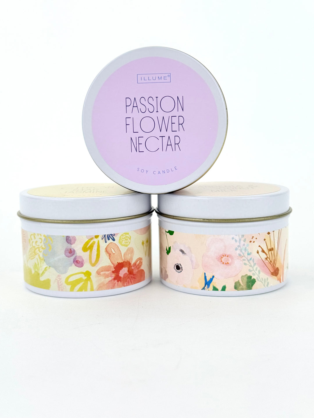 Watercolor Floral Votive Tin