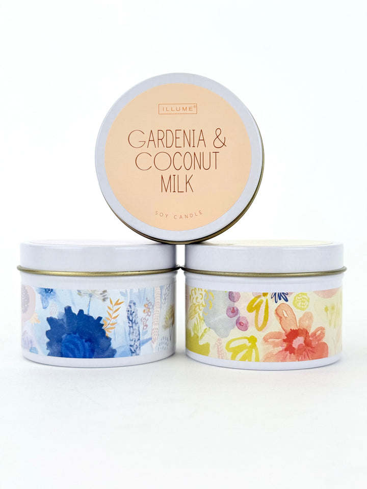 Watercolor Floral Votive Tin