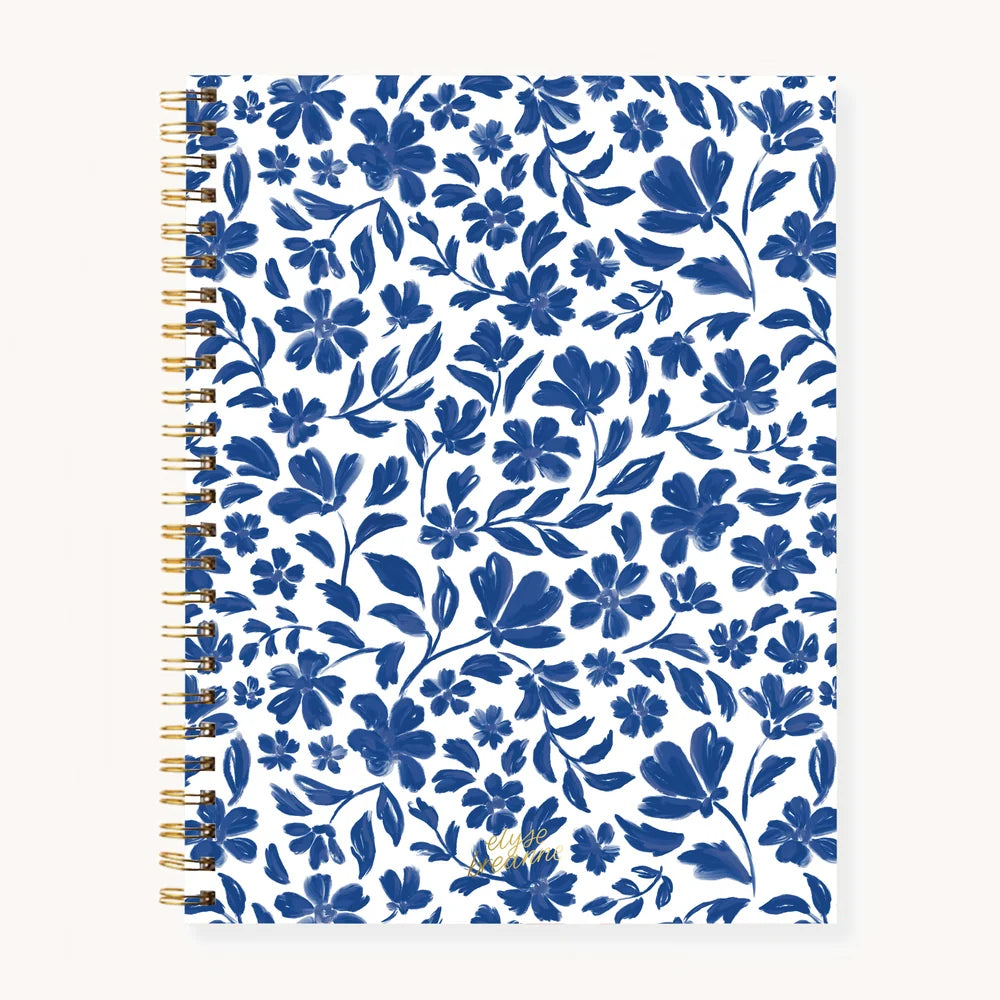 Porcelain Floral Softcover Spiral Notebook