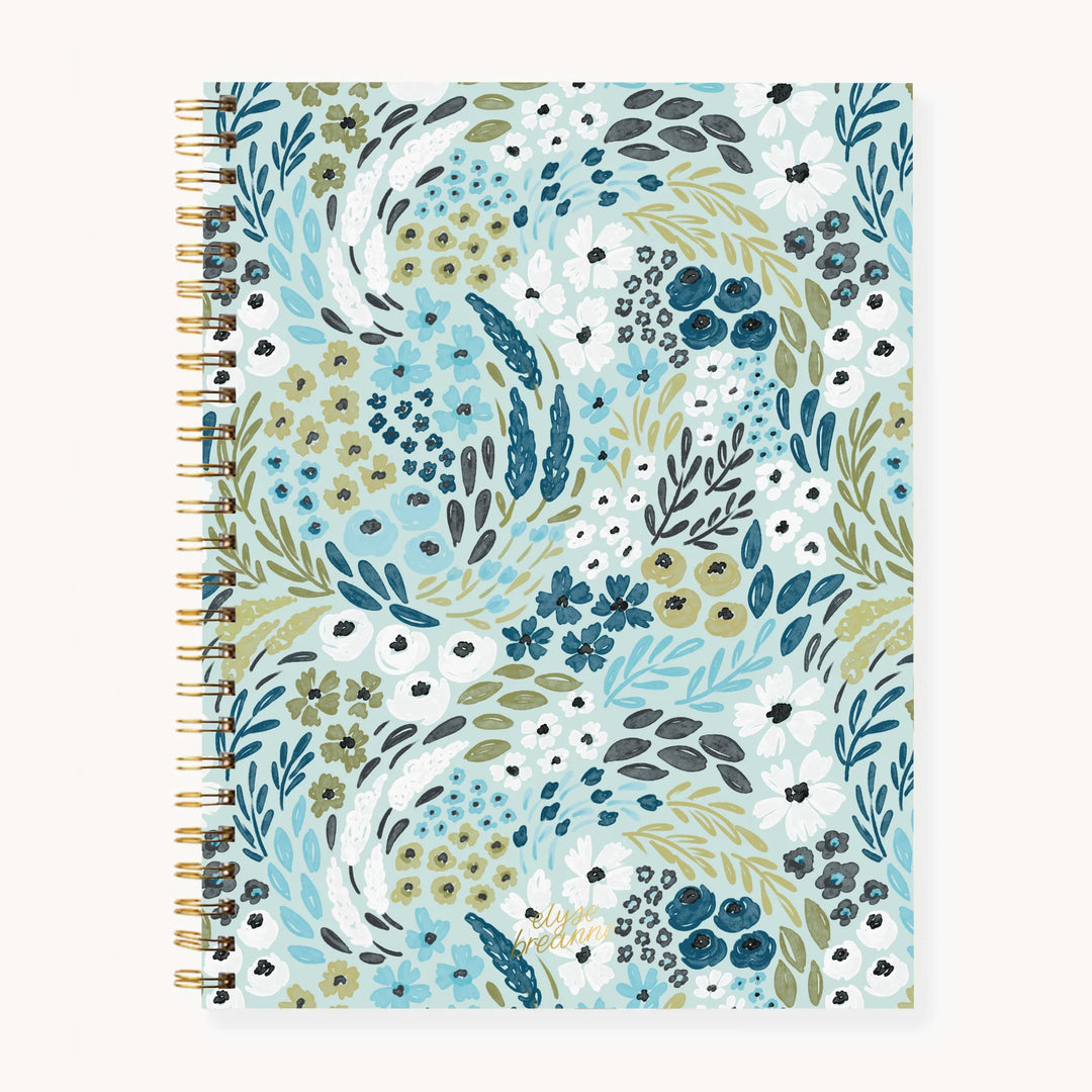 Waterfall Floral Softcover Spiral Notebook