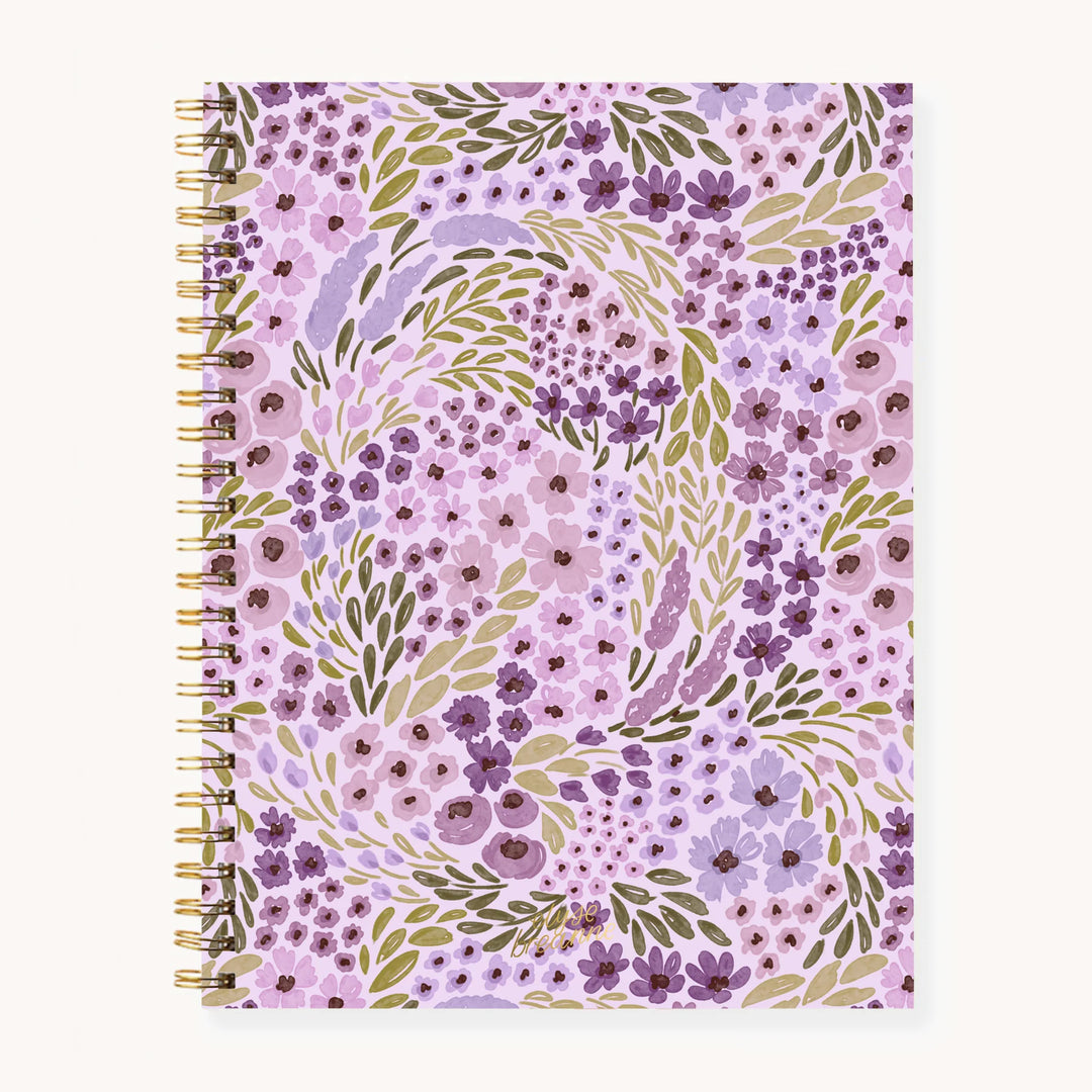 Lilac Floral Softcover Spiral Notebook