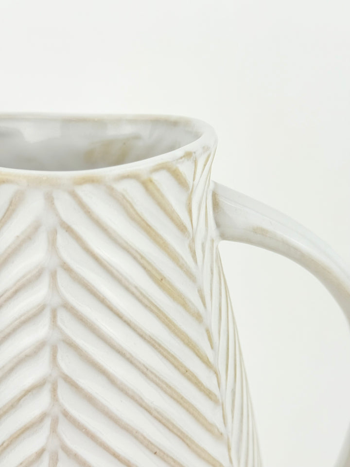 Debossed Stoneware Pitcher