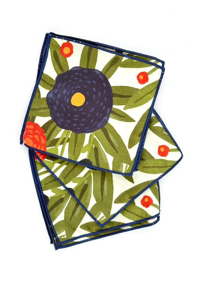 Blu Cocktail Napkins, Set Of 8