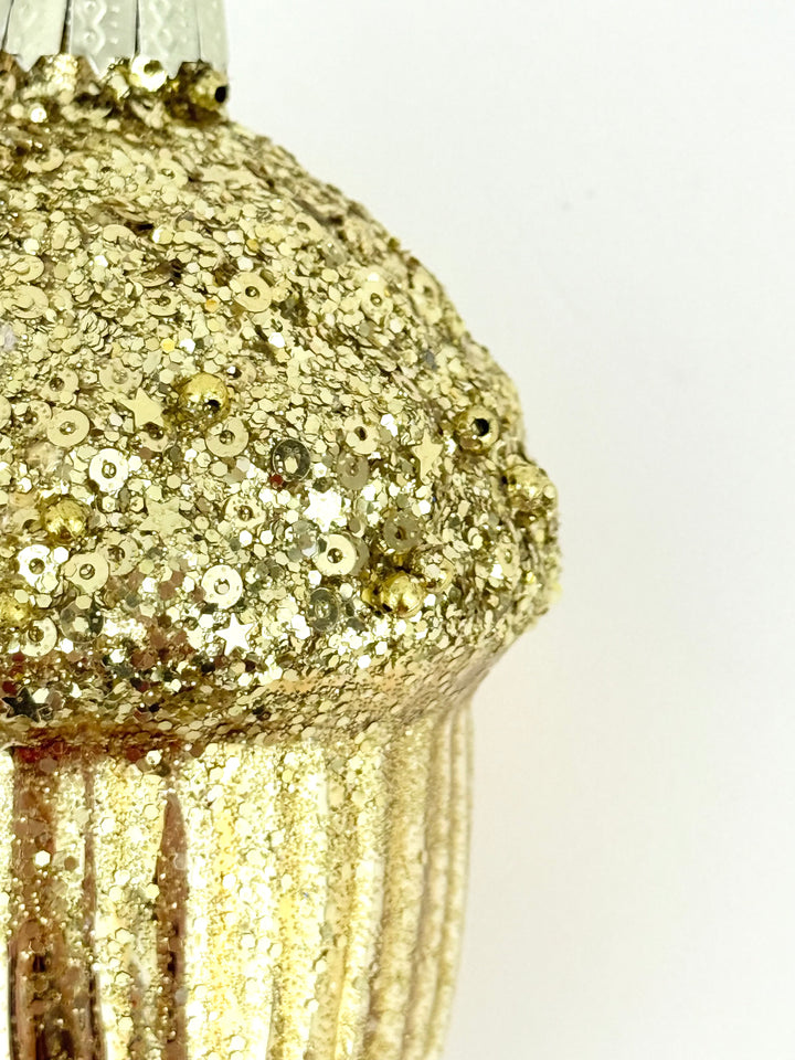 Gold Acorn Glass Ornament