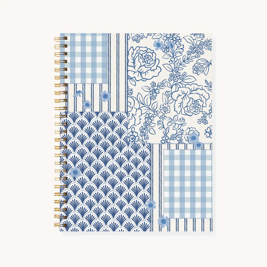 Coastal Patchwork Hardcover Spiral Notebook