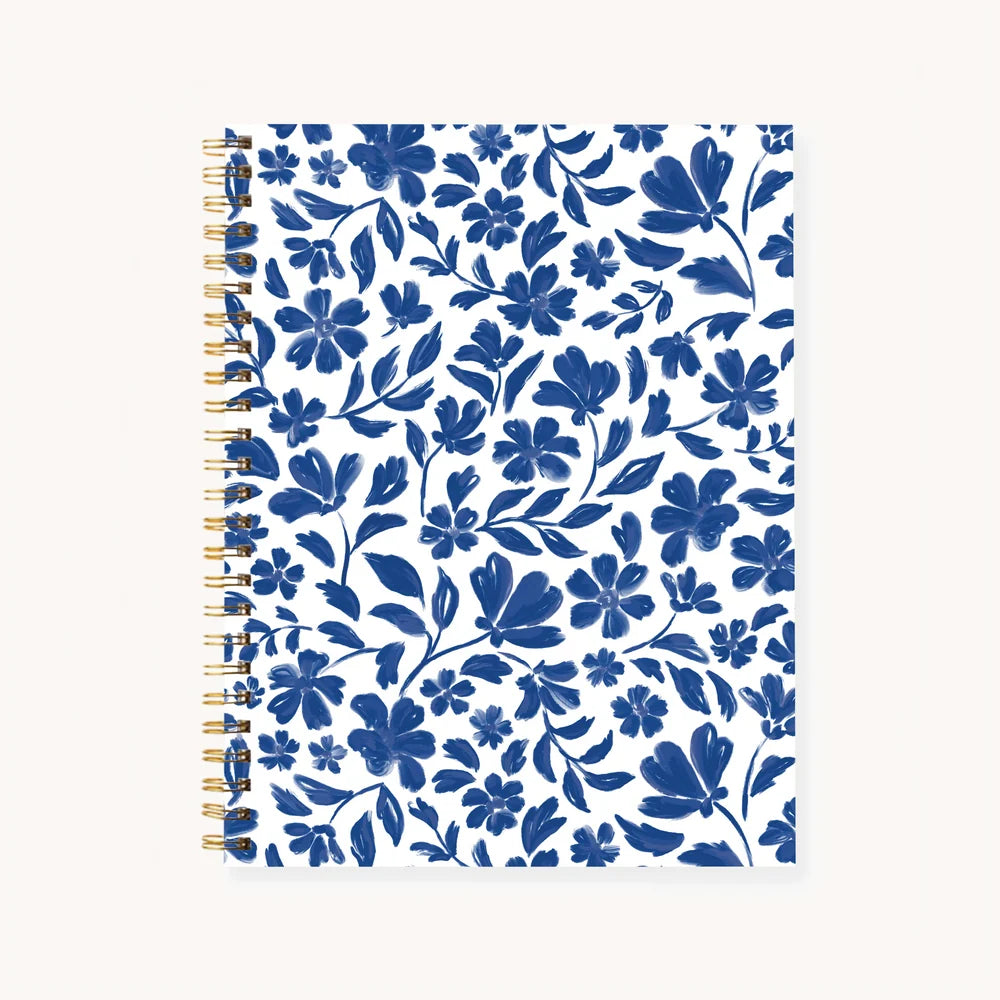 Porcelain Floral Hardcover Spiral Notebook