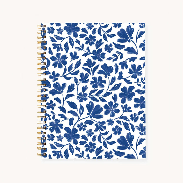 Porcelain Floral Hardcover Spiral Notebook