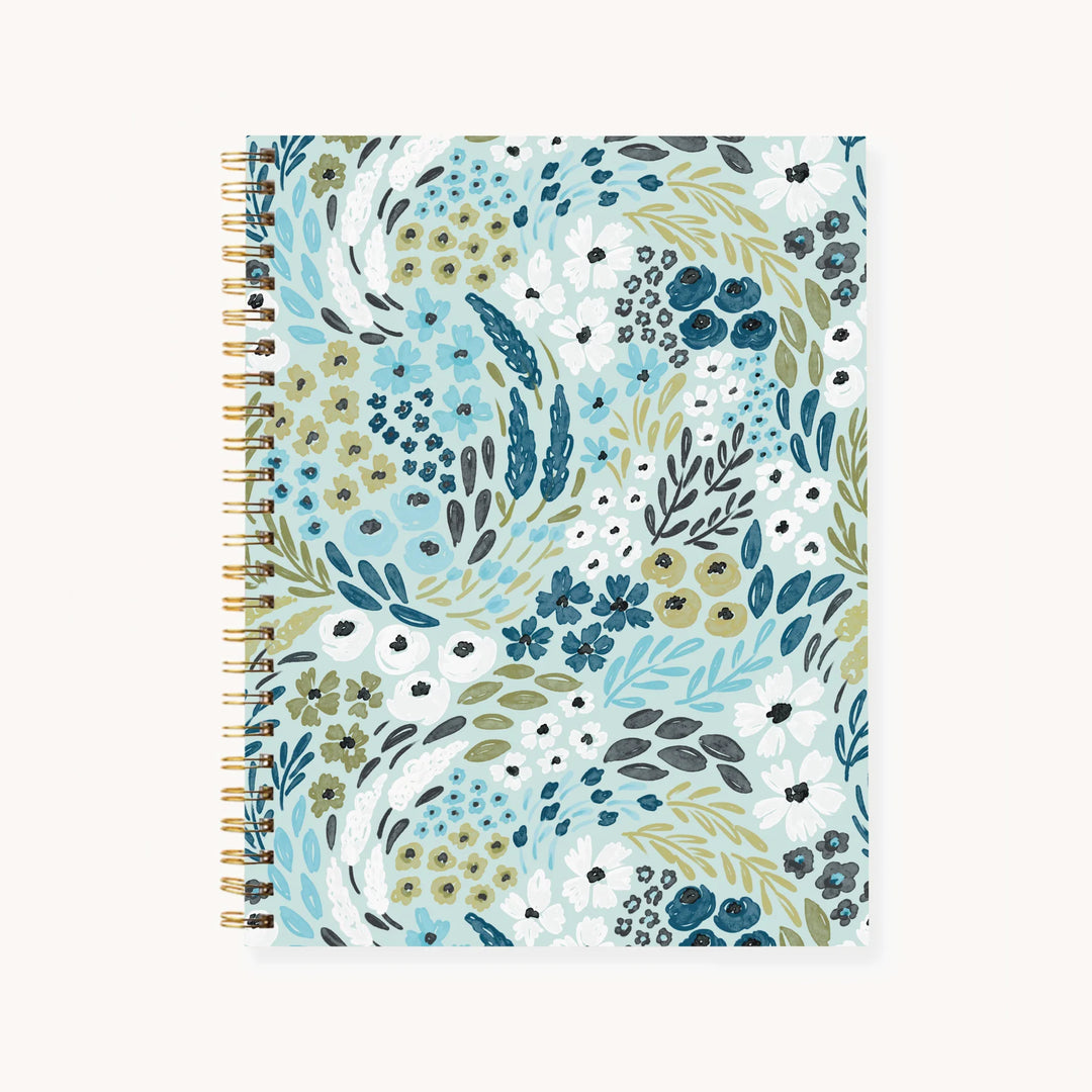 Waterfall Floral Hardcover Spiral Notebook