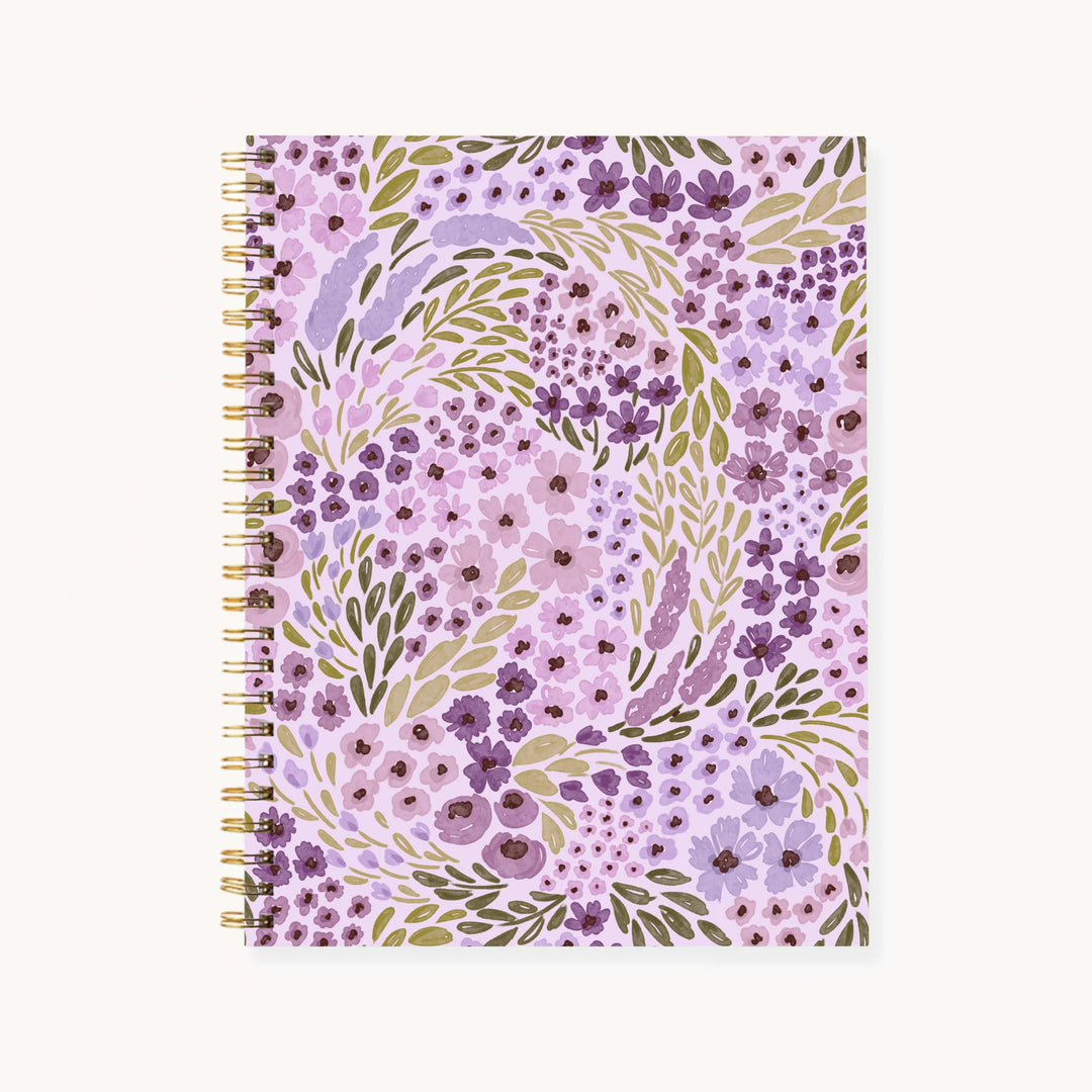 Lilac Floral Hardcover Spiral Notebook
