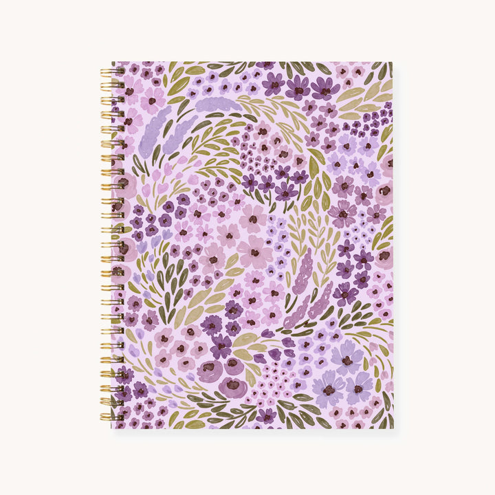 Lilac Floral Hardcover Spiral Notebook