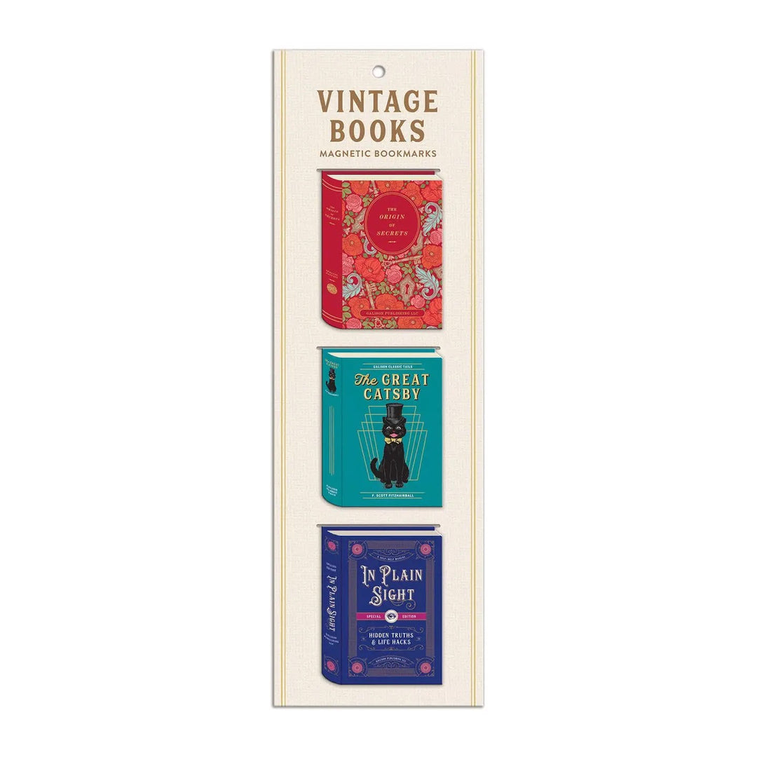 Vintage Books Magnetic Bookmarks Set