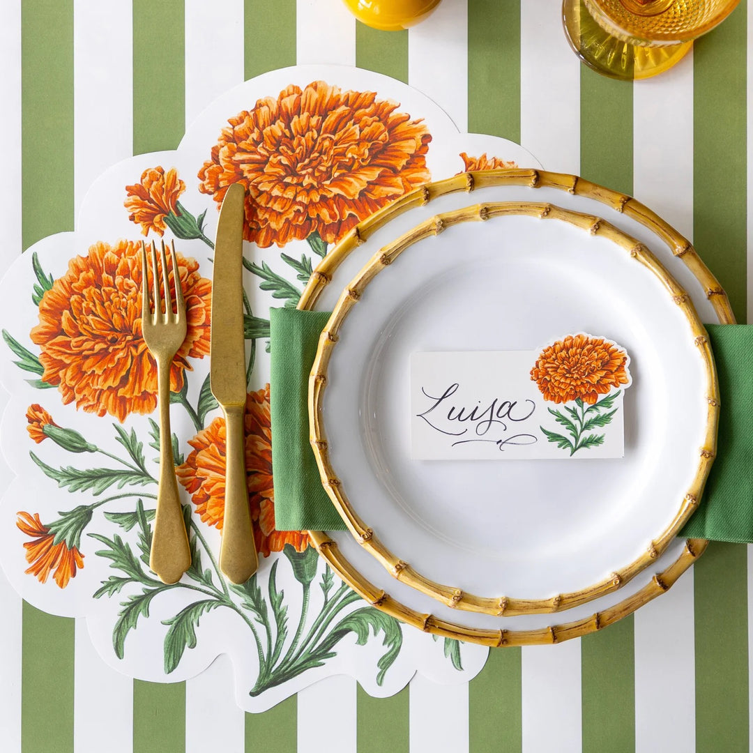 Die-Cut Marigold Bouquet Placemat | Set Of 12 Sheets