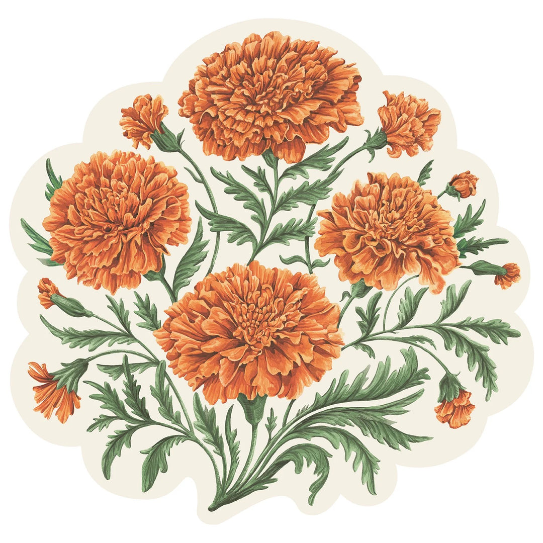 Die-Cut Marigold Bouquet Placemat | Set Of 12 Sheets