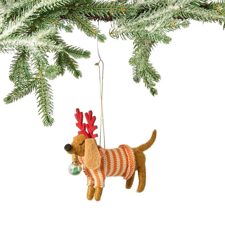 Deck The Paws Felt Dog Ornament