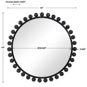 Cyra Wood Round Mirror, Black