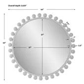 Cyra Wood Round Mirror, White