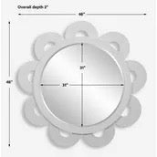 Clematis Round Mirror, White