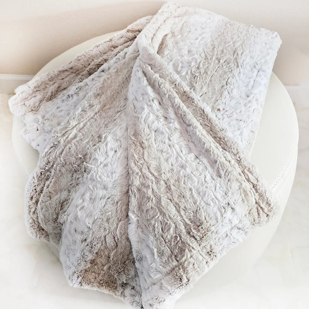 Minky Faux Fur Reversible Throw, 60" x 72"