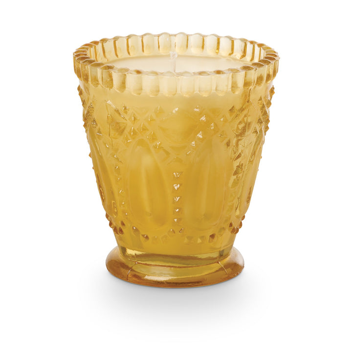 Golden Moonlight Press Glass Candle
