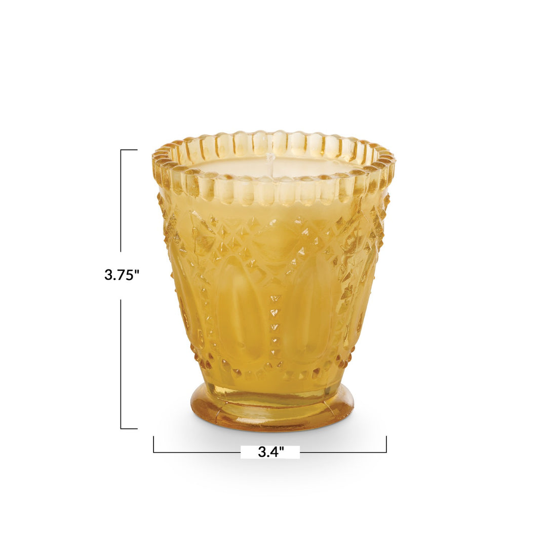 Golden Moonlight Press Glass Candle