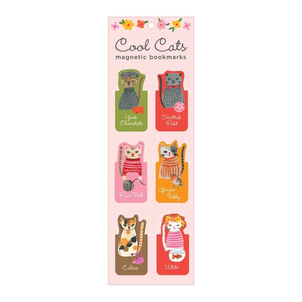 Cool Cats Magnetic Bookmarks Set
