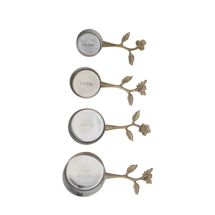 Leaf & Flower Handled Measuring Cups, Set Of 4