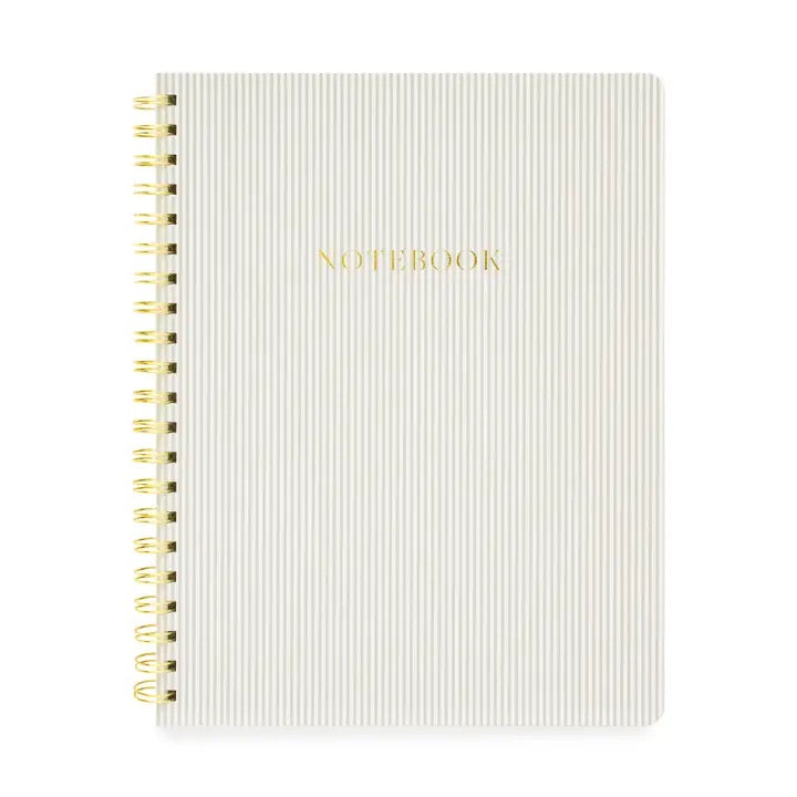 Grey Stripe Large Spiral Notebook