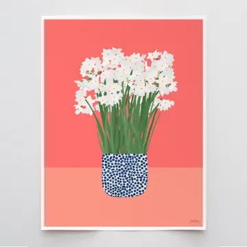 Paperwhite Flowers Framed Art Print, 11" x 14"