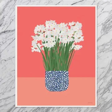 Paperwhite Flowers Framed Art Print, 11" x 14"
