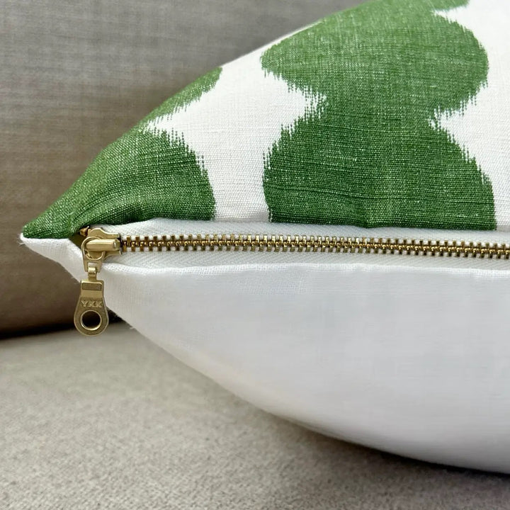Hadley Green Circle Stripe Designer Pillow, 20" x 20"