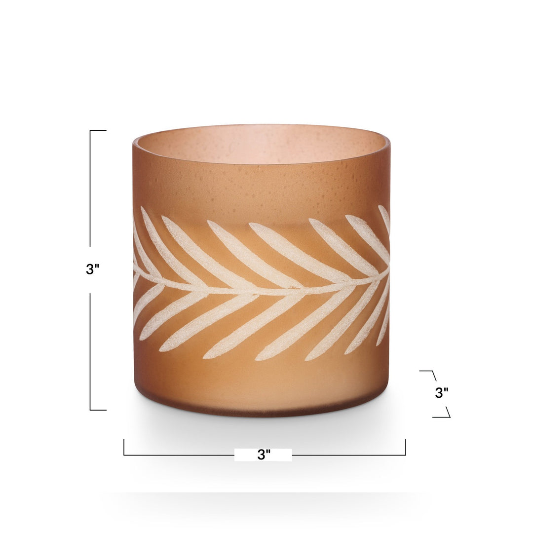 Copper Leaves Glass Candle