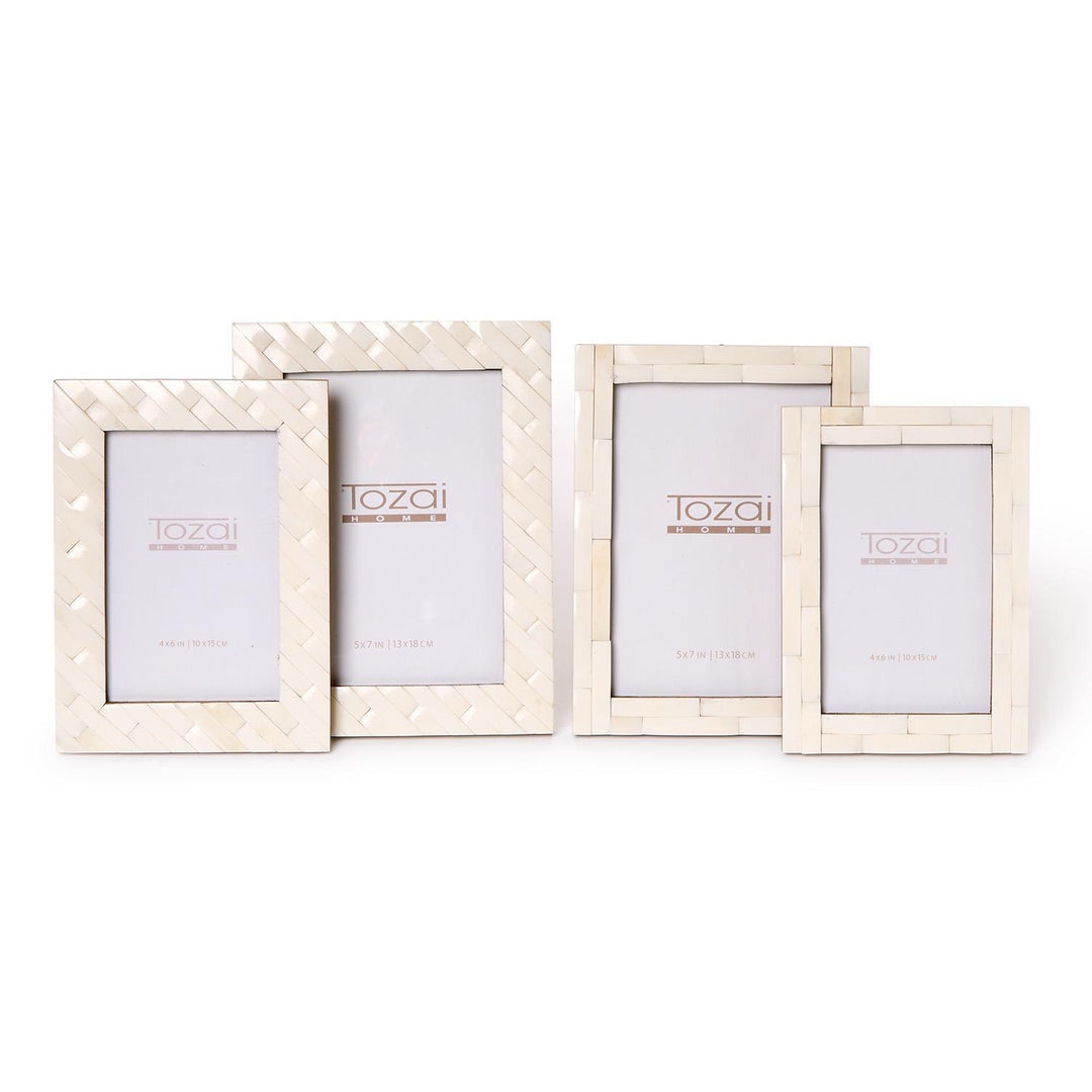 Weavers Natural Bone Mosaic Picture Frames
