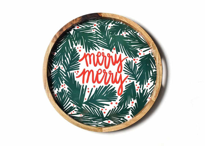 Balsam & Berry Holly Mango Wood Round Handled Tray