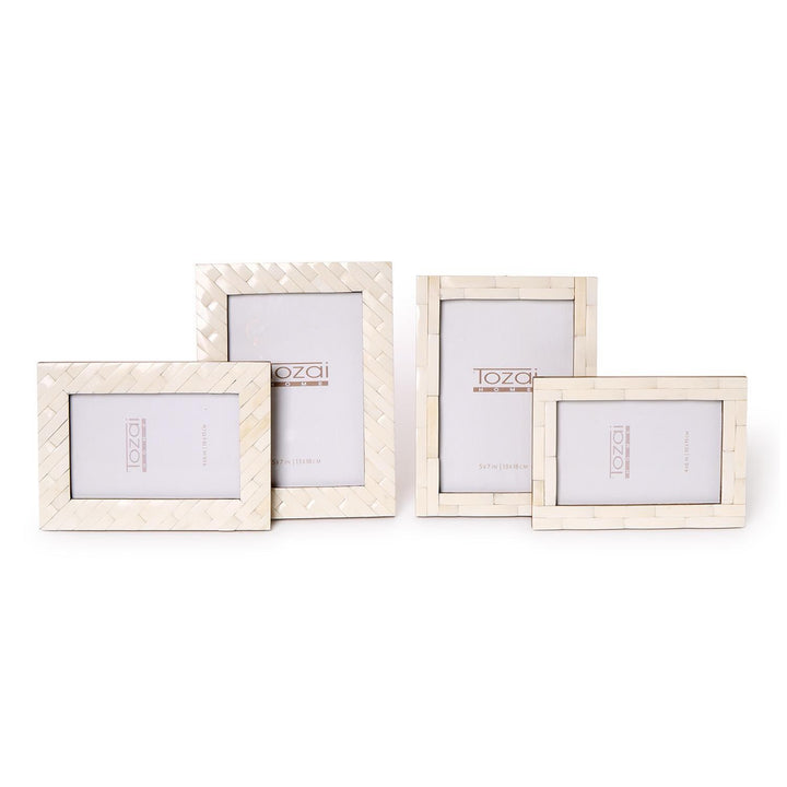 Weavers Natural Bone Mosaic Picture Frames