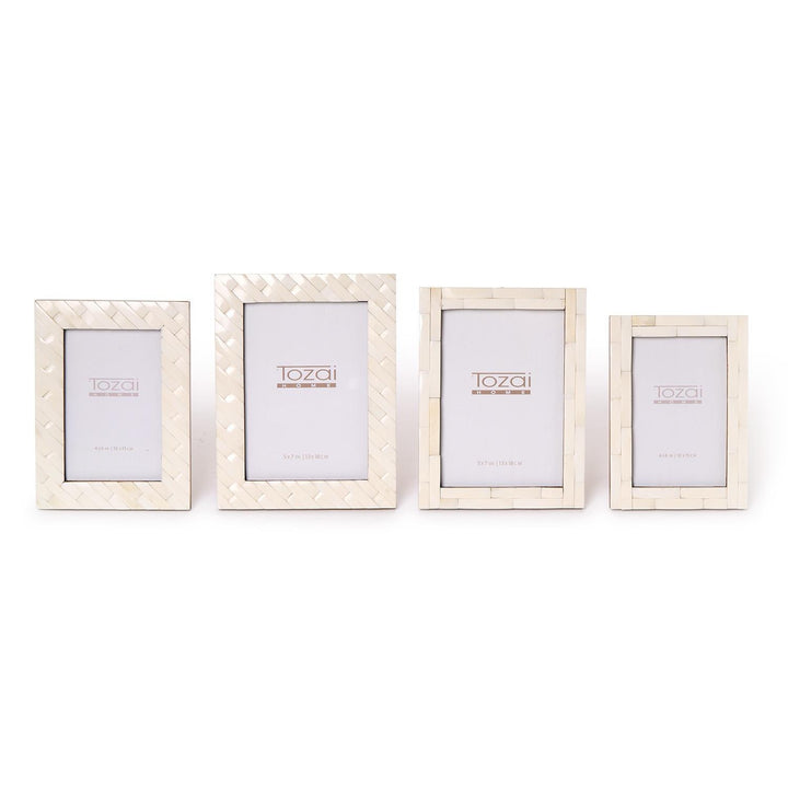 Weavers Natural Bone Mosaic Picture Frames