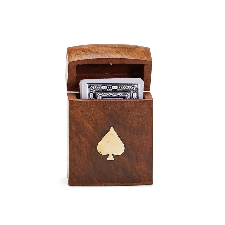 Wood Crafted Playing Card Set In Wooden Box