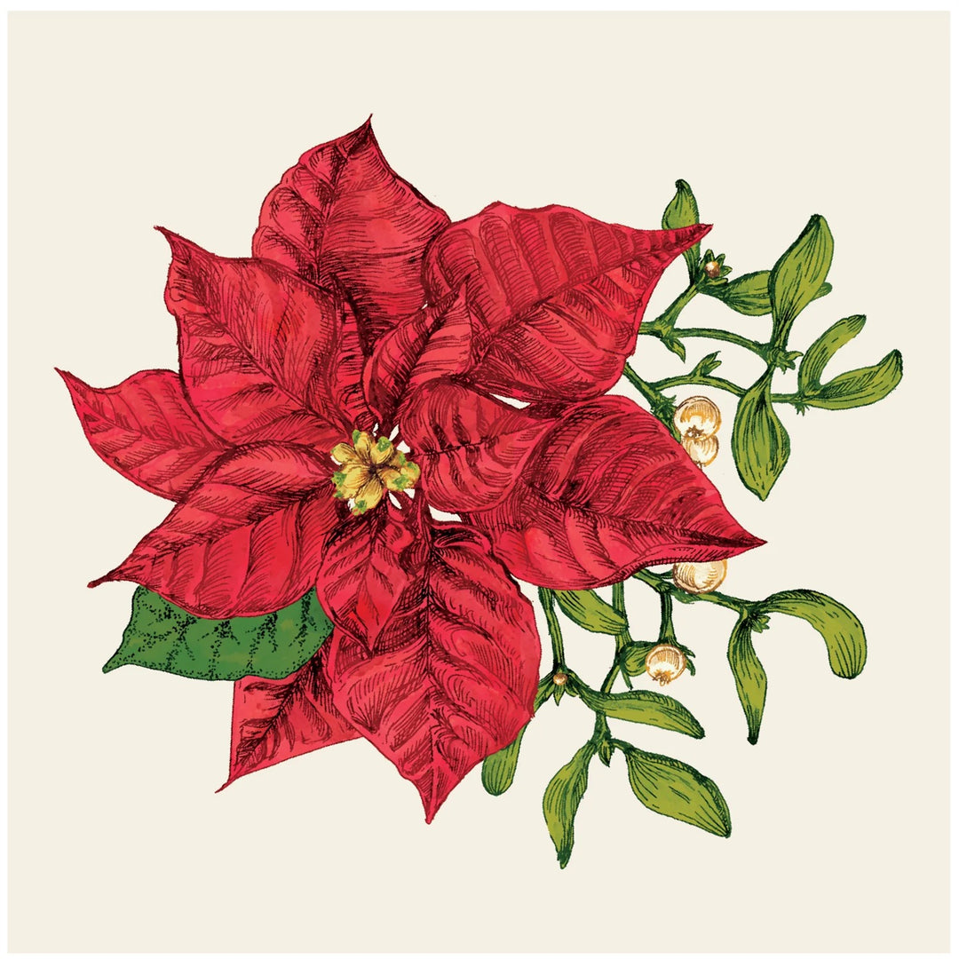 Poinsettia Cocktail Paper Napkins | Pack Of 20