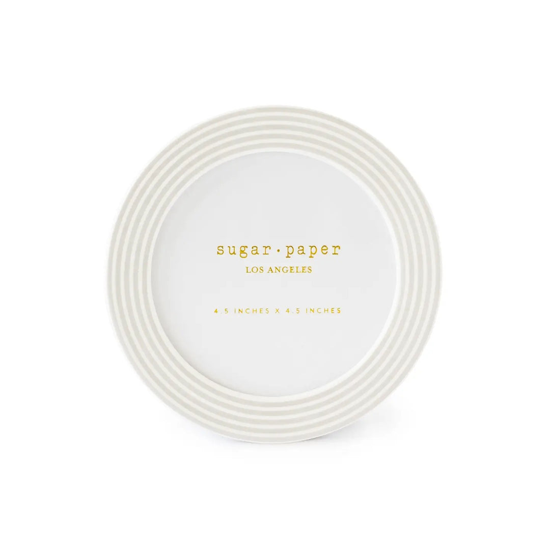 Grey Stripe Round Picture Frame, 4.5"