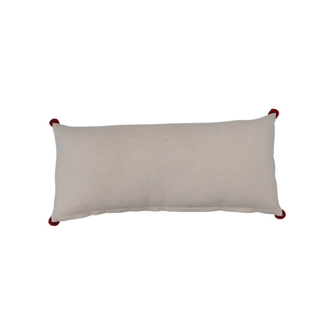Ornaments & Pom Poms Pillow, 16" x 36"