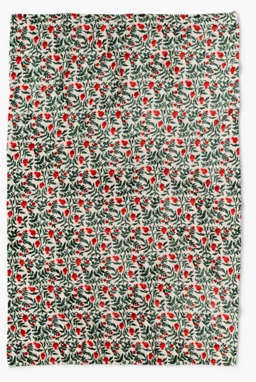 Christmastide Pomegranate Fleece Blanket