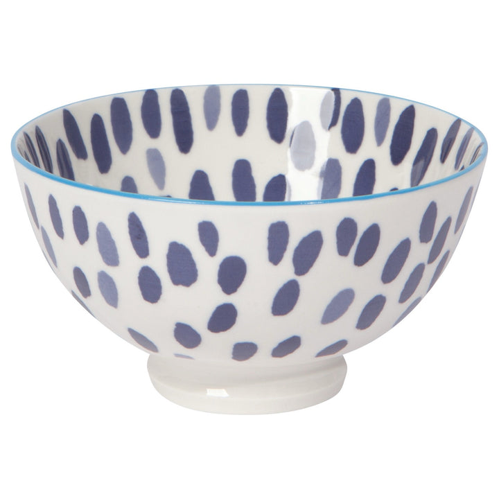 Blue Spots Stamped Bowl, 4"