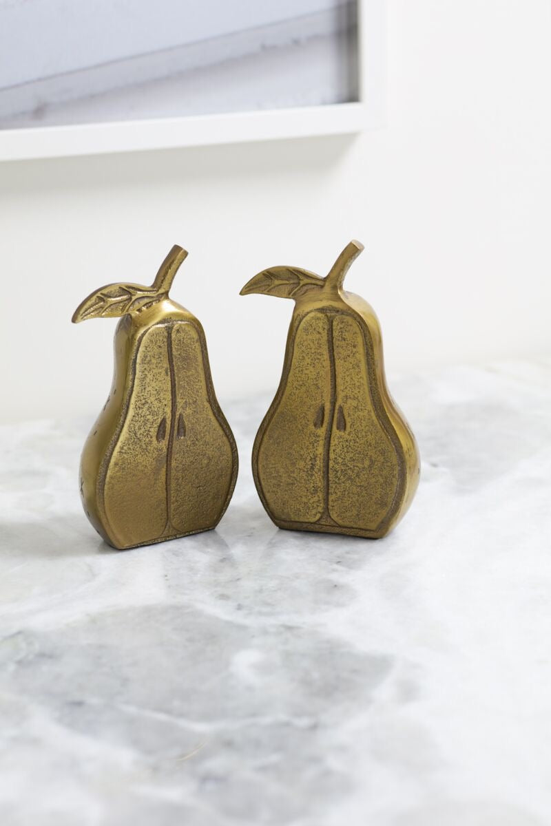 Golden Pear Bookends, Set Of 2