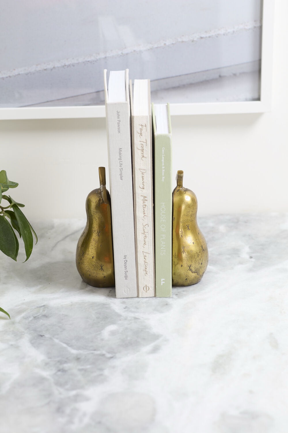 Golden Pear Bookends, Set Of 2