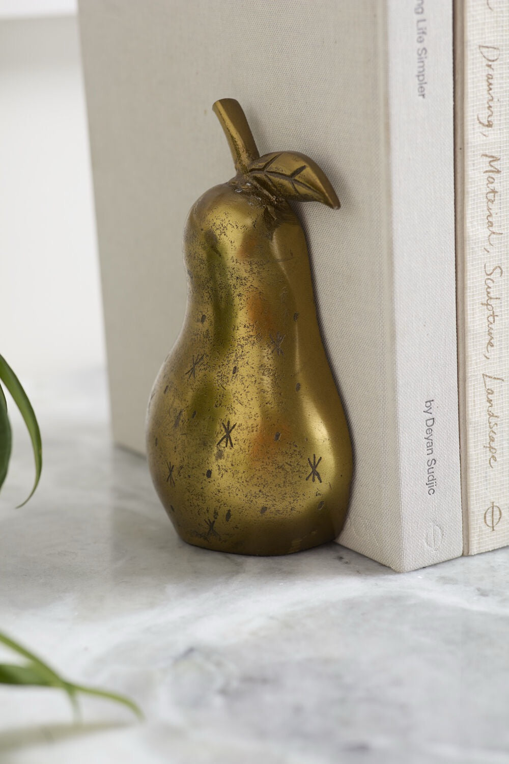 Golden Pear Bookends, Set Of 2