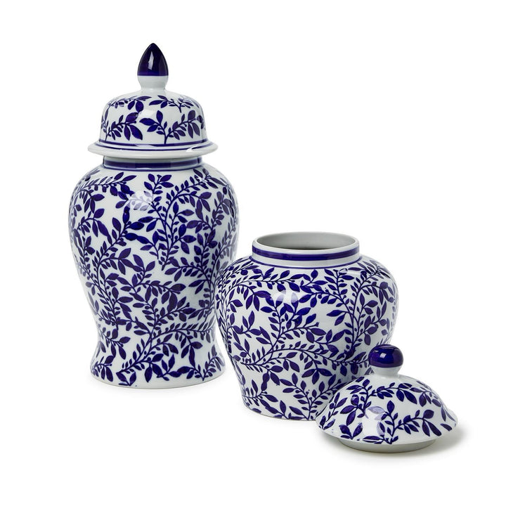 Blue & White Chinoiserie Temple Jar With Lids